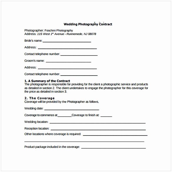 Wedding Photography Contract Pdf Best Of Wedding Photography Contract Pdf