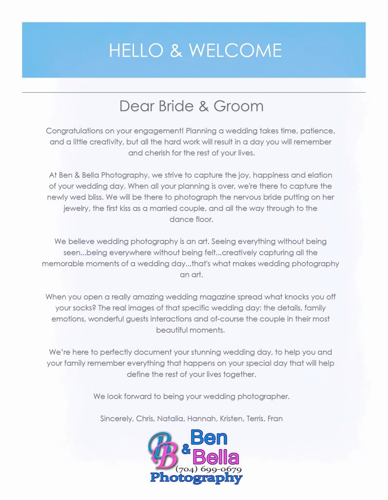 Wedding Welcome Letter Template Elegant Wel E Letter Weddings by Ben &amp; Bella Graphy Llc