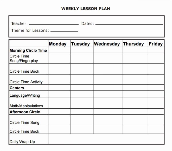 Weekly Lesson Plan Template Doc Lovely Weekly Lesson Plan 8 Free Download for Word Excel Pdf
