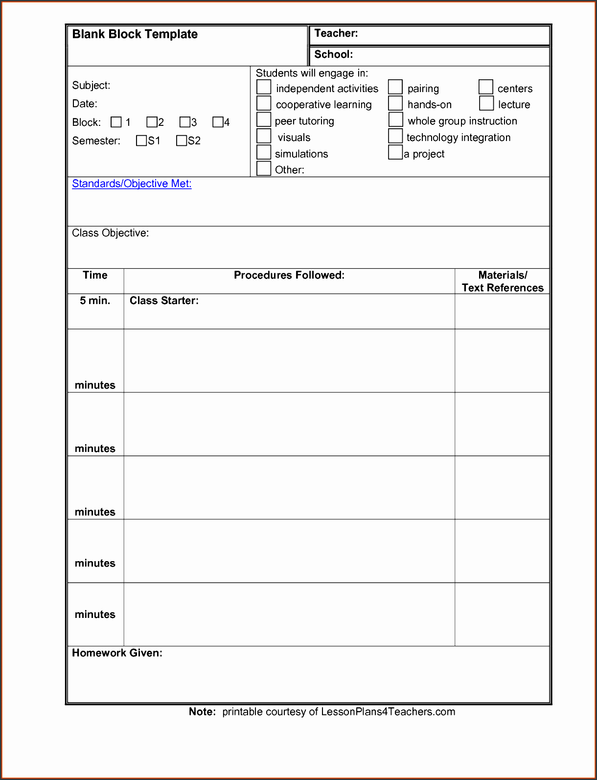 Weekly Lesson Plan Template Doc New 4 Daily Lesson Planner Template Sampletemplatess Sampletemplatess