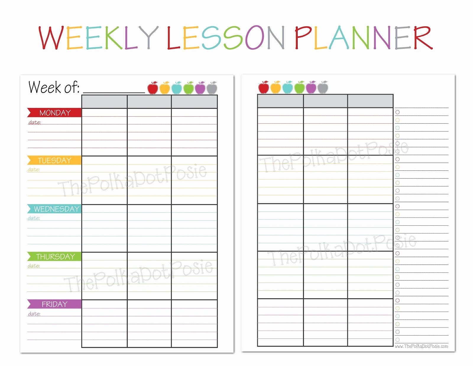 Weekly Lesson Plan Template Elementary Beautiful Free Printable Templates for Teachers