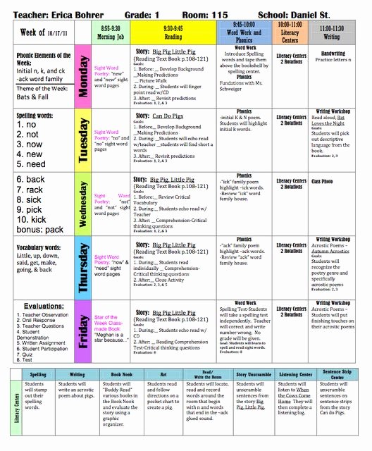 Weekly Lesson Plan Template Elementary Elegant Weekly Planner Template for Teachers – Planner Template Free