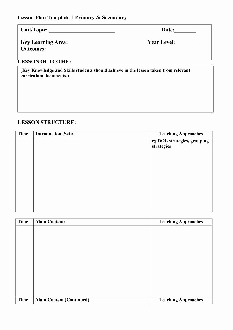 Weekly Lesson Plan Template Elementary Unique 44 Free Lesson Plan Templates [ Mon Core Preschool Weekly]