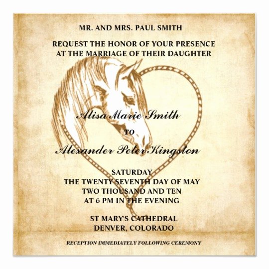 horse western wedding invitations announcements