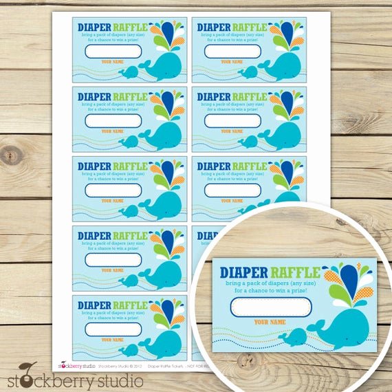 Whale Baby Shower Free Printables Beautiful Whale Baby Shower Diaper Raffle Tickets Boy Baby Shower