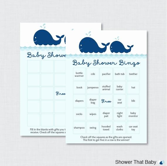 Whale Baby Shower Free Printables Best Of Whale Baby Shower Bingo Cards Printable Blank Bingo Cards