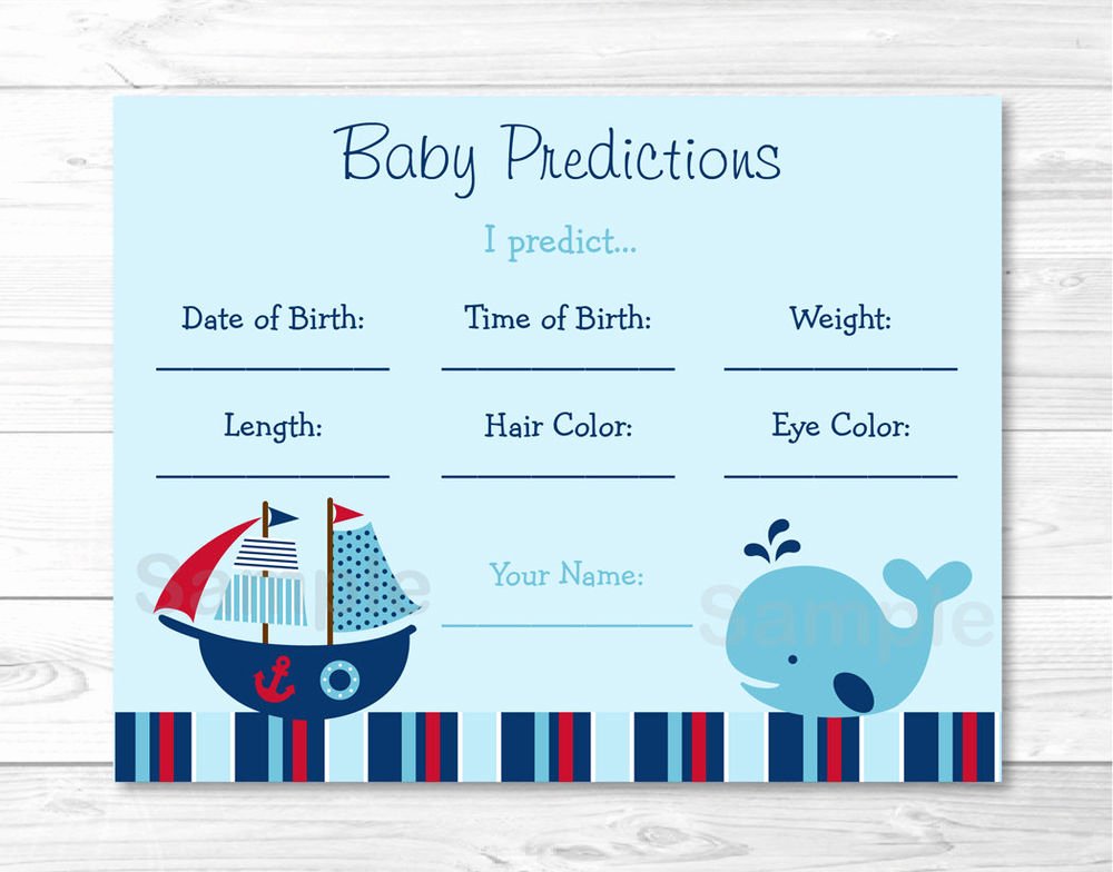 Whale Baby Shower Free Printables Inspirational Nautical Pirate Whale Baby Shower Baby Predictions Game