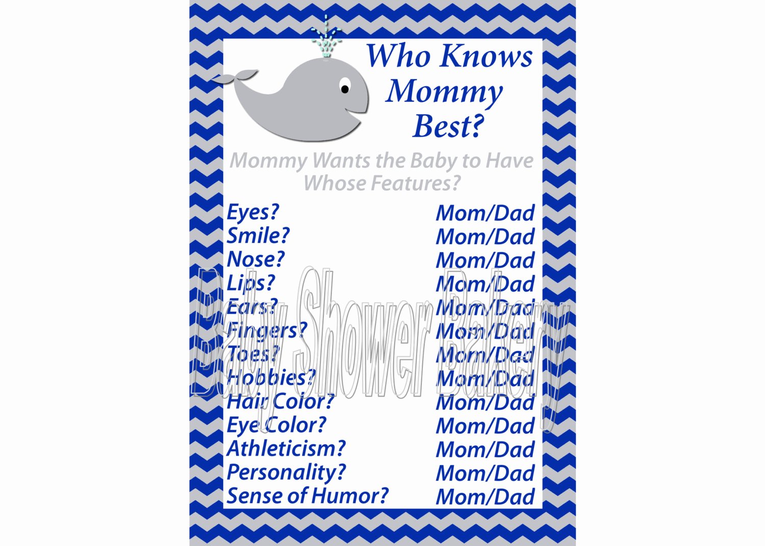 whale baby shower game whale theme baby