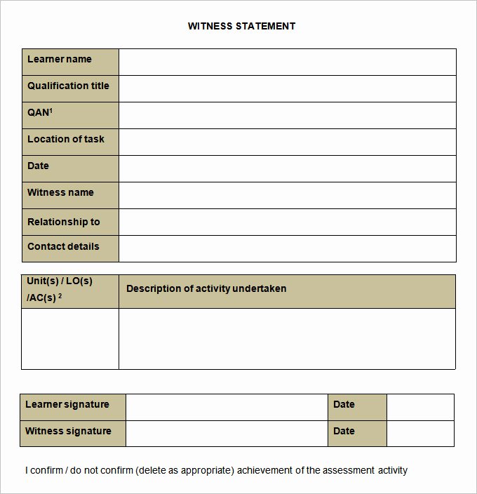 Witness Statement Template Word Lovely 11 Sample Witness Statement Templates Pdf Docs Word