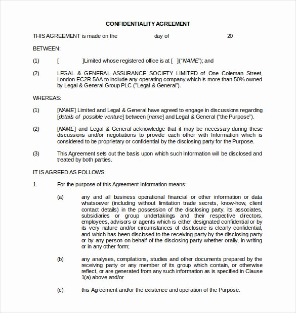 Word Employee Confidentiality Agreement Templates Awesome 24 Confidentiality Agreement Templates Doc Pdf Apple Pages Google Docs