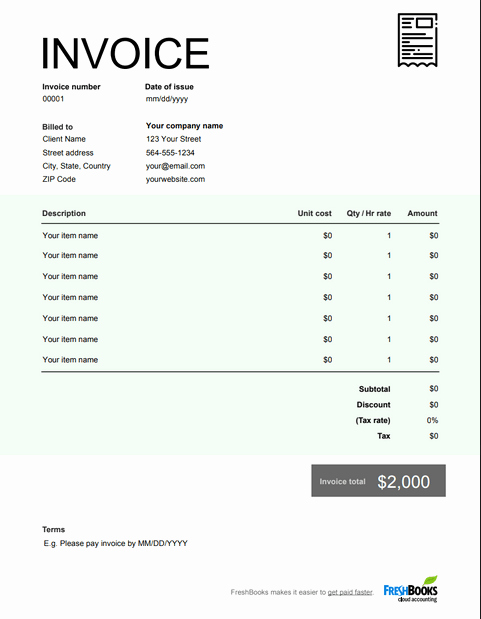 Work order Word Of Mastery Lovely Printable Invoice Template Free Download