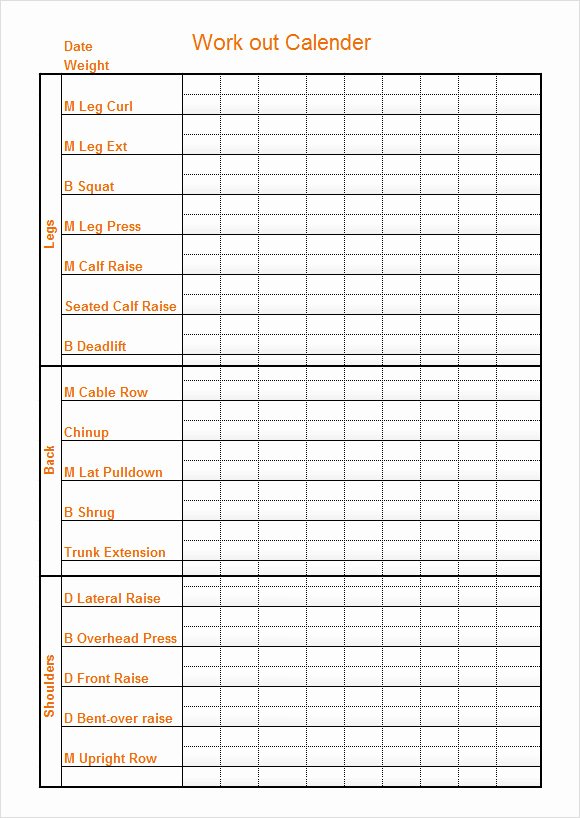 Workout Plan Template Excel Best Of 10 Sample Workout Calendar Templates In Pdf