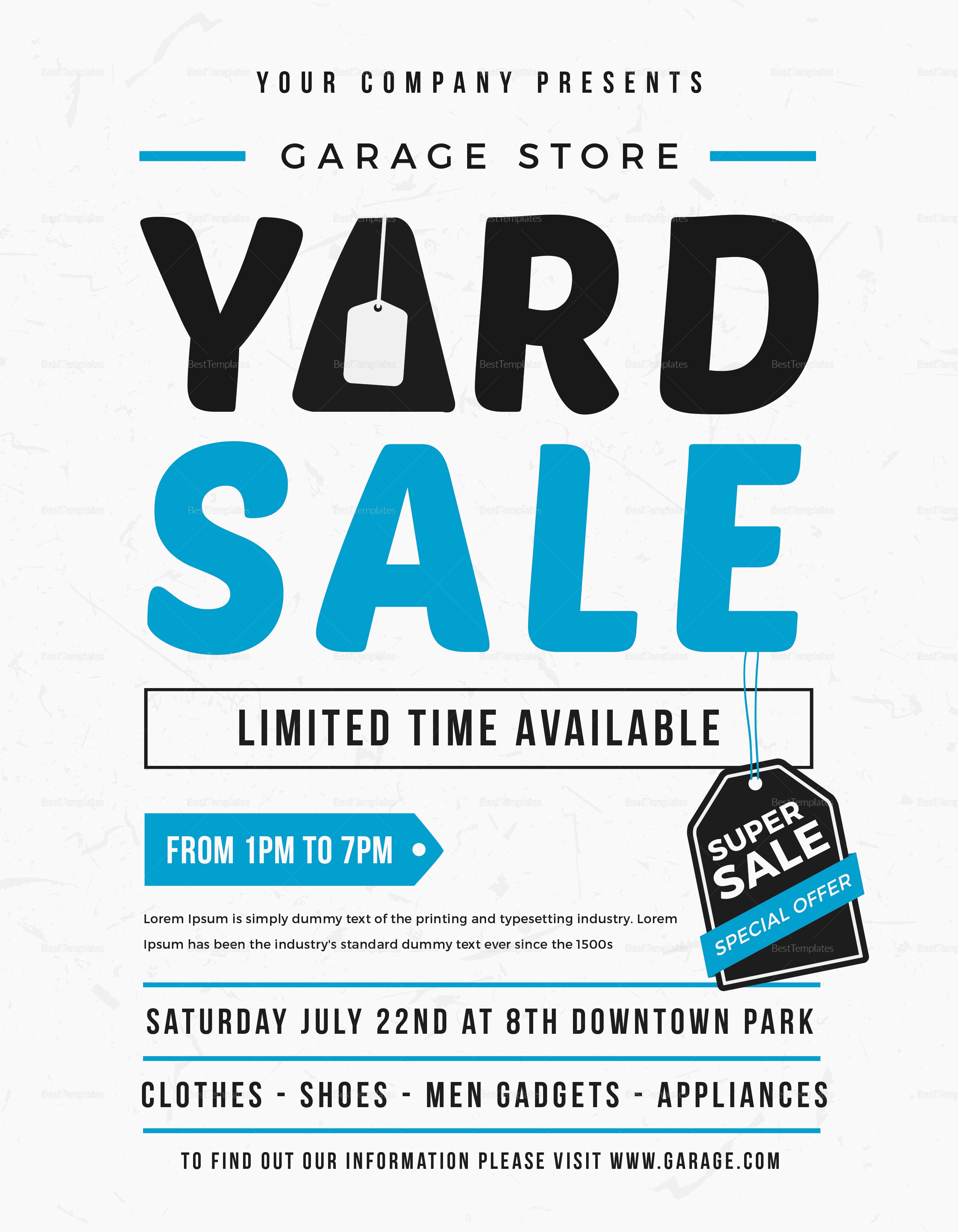 Yard Sale Flyer Template Awesome Unique Yard Sale Flyer Design Template In Word Psd Illustrator Publisher