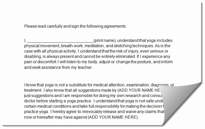 Yoga Waiver form Template Awesome Pregnancy Yoga Lesson Plans
